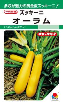【タキイ種苗】 ズッキーニ F1オーラム 16粒 野菜タネ 種 家庭菜園